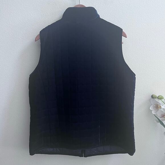 NWT Ralph Lauren Navy Blue Velvet Quilted Reversible Vest Women's Plus Size X1 - Picture 2 of 9